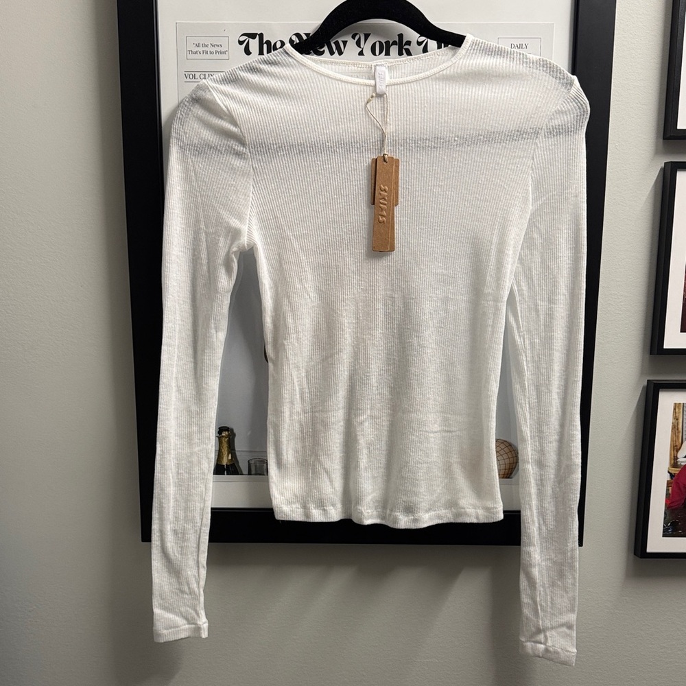 SKIMS White Long Sleeve Sheer Shirt